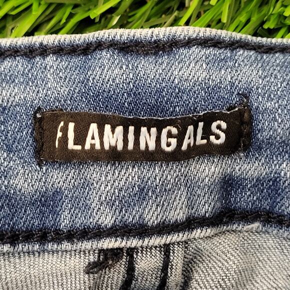 Vintage Y2K Flared Jeans Womens 3/4 28x32 Blue - Picture 5 of 16